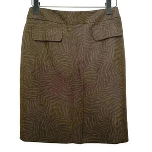 Ann Taylor NWOT A Line  Midi Skirt Textured Chocolate Brown